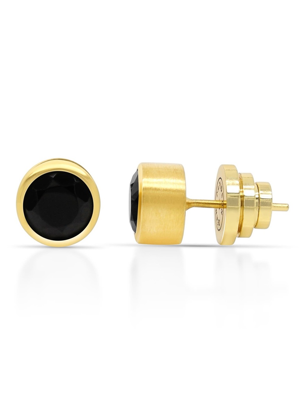 Dean Davidson Signature Midi Black Onyx Stud Earrings 22k Gold Plate NWOT